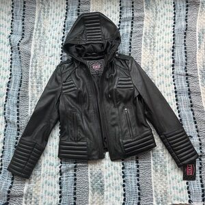 NWT First MFG Black Leather Jacket